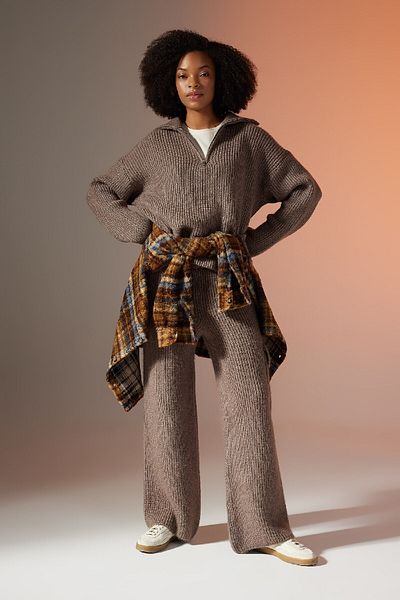 DeFacto Wide Leg and Elastic Waist Knitwear Pants - Cargo Pocket B8625Ax23Cw