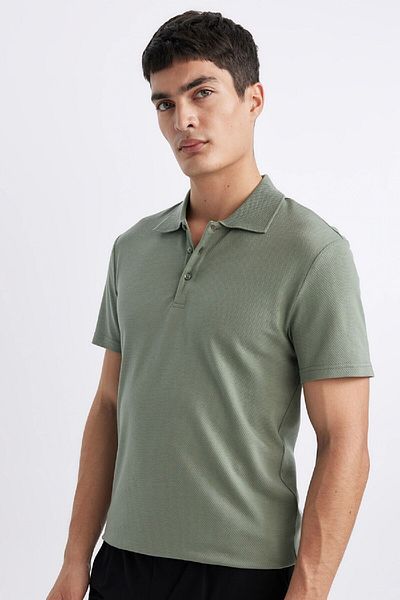 DeFacto Slim Fit Texture Extract Semi Stacked T-Shirt M6609Az24Sp