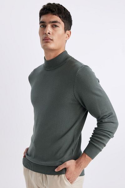 DeFacto Slim Fit Slim Fit Half Turtleneck Basic Plain Knitwear Sweater R1127Az24Sp