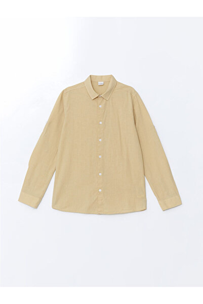 LC Waikiki Cămașă pentru băiat LCW Kids albă de bază cu mânecă lungă