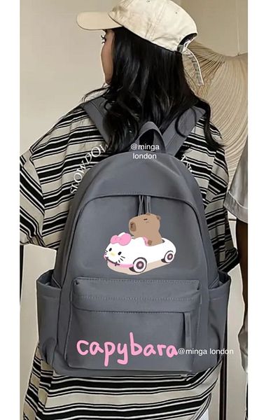 Minga London Σχολική τσάντα Pink Car Double Print - Minga London