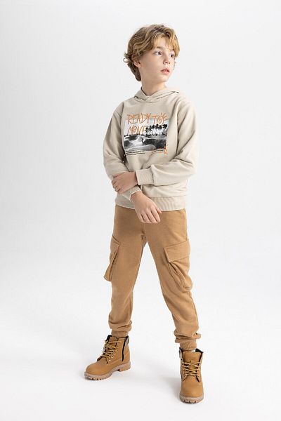 DeFacto Boy's Jogger Pants - Cargo Pocket, Waist Lace, Elastic Leg B6631A824Sp