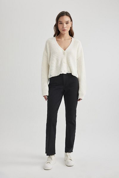 DeFacto Regular Fit V-Neck Buttoned Knitwear Cardigan B7578Ax24Sp