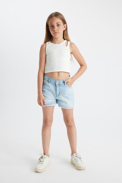 DeFacto Girl's Jean Shorts - Ripped Detail, B5038A824SM