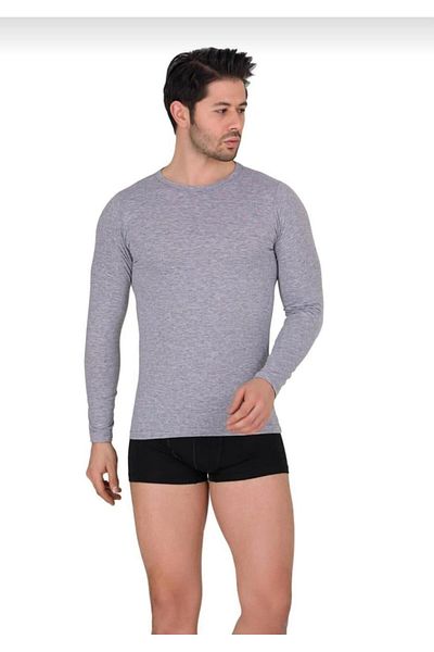 Berrak 1025 Men's Elastane Long Sleeve Crew Neck Undershirt 10 Pieces