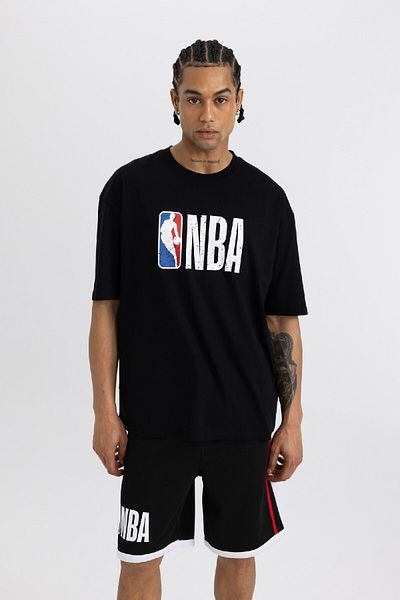 DeFacto Fit Nba Wordmark Oversize Φαρδιά Εφαρμογή Πλήρωμα λαιμόκοψη κοντομάνικο T-shirt V0772az24sm