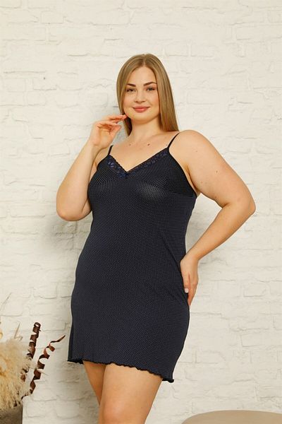 modaserdem Mdsrdm Women's Rope Strap Large Size Nightgown - 90% Cotton