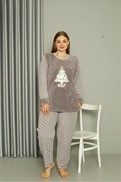 modaserdem Set de pijamale gri pentru femei Mdsrdm Welsoft Fleece