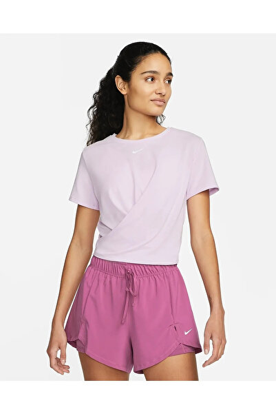 Nike Women's Dri-FIT One Luxe Twist Cropped Short-Sleeve Lila Kadın T-shirt