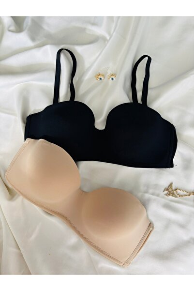 İNKO İÇ GİYİM Σουτιέν Lotus 2 τεμαχίων με επαναφορά κάτω σύρμα χωρίς επένδυση (ασπρόμαυρο)