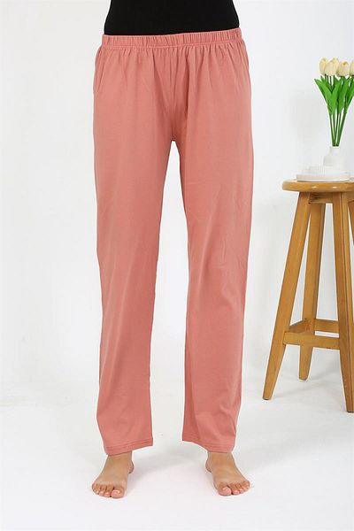 modaserdem Mdsrdm Women's Combed Cotton Flat Single Bottom Pajamas-Salmon