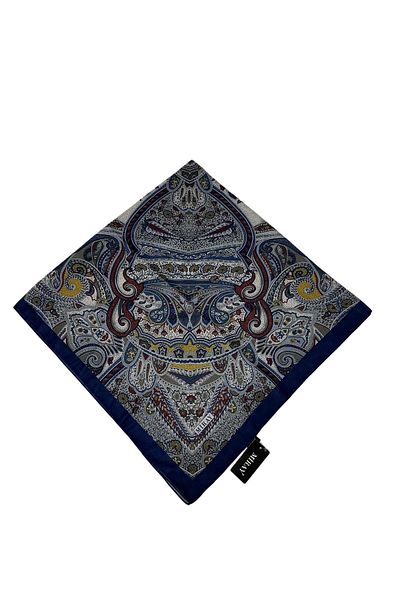 MİRAY Μαλακό βαμβακερό κασκόλ 120x120 με έθνικ σχέδιο - 04918
