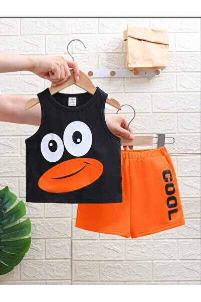 VESTIR BIEN Cool Printed 100% Cotton Children's Suspender Top and Bottom Set
