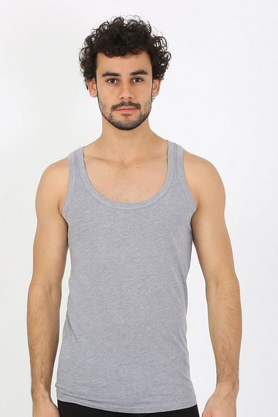 modaserdem Mdsrdm Men's Strappy Ribbed Tank-Top-Grey