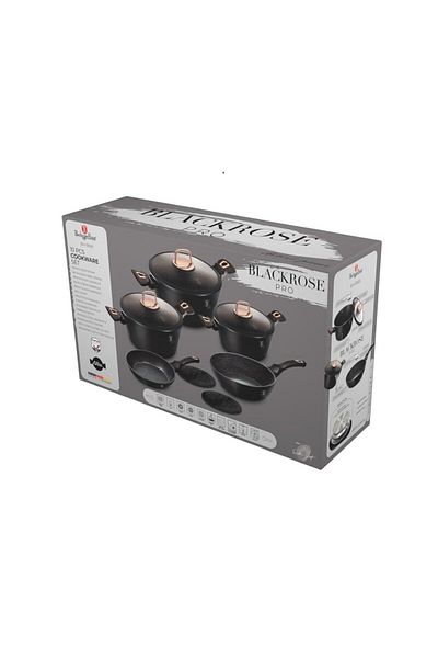 Berlinger Haus 10-piece pot and pan set with lids Black Rose Collection Berlinger Haus BH 8168, non-stick titanium
