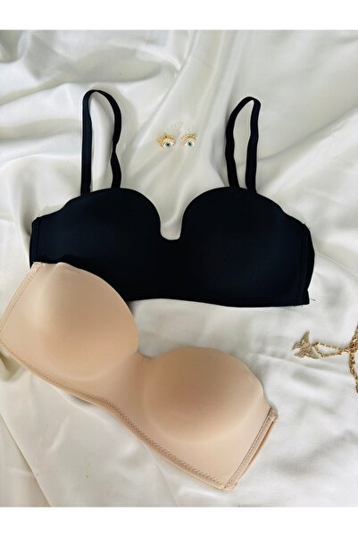 İNKO İÇ GİYİM Σουτιέν Lotus 2 τεμαχίων με επαναφορά κάτω σύρμα χωρίς επένδυση (ασπρόμαυρο)