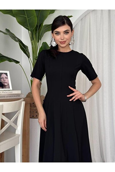 modaserdem Kadın Pliseli Midi Elbise