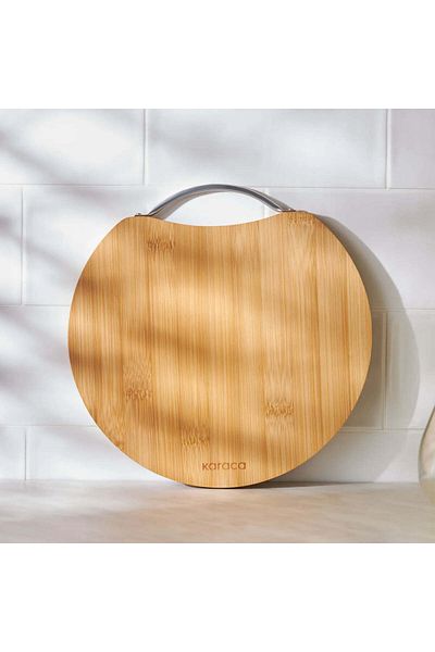 Karaca Masă de tocat rotundă din bambus Karaca Owen, mică, 25cmx25cm, lemn