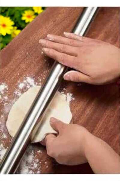 Mikasso (1Adet 60cm )Masterchef Alüminyum Paslanmaz Metal Oklava Seti Hamur A...