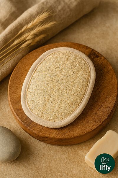 lifly Natural Loofah Pumpkin Face and Body Washcloth - Bath Shower Washcloth - Pumpkin Loofah Washcloth - Peeling Effect Washcloth