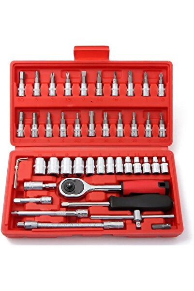 ekinler el aletleri 46 parça 1/4 inç (1/4 inç) Tahrik Cırcır Anahtar Seti, Sa...