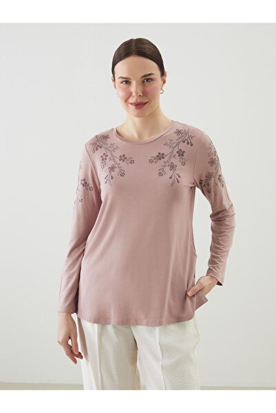 LC Waikiki Rmz Gi̇yi̇m Farkiyla Zero Roba Collar Floral Women's T-Shirt