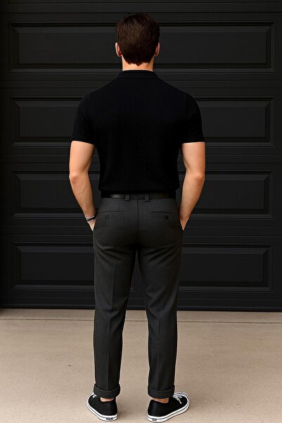 Delpino Πλεκτό Polo Neck Ανδρικό βαμβακερό T-shirt