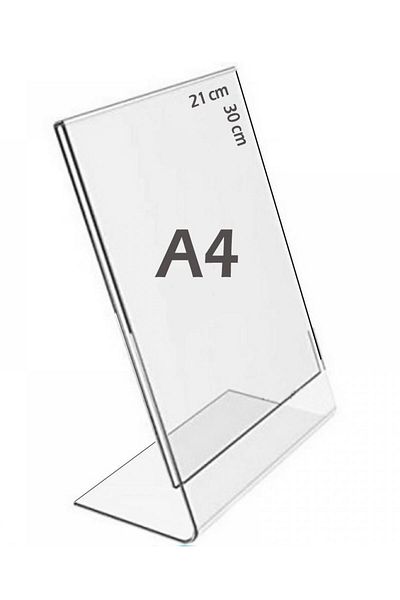 Bestekran A4 Type Vertical 21X30 cm Transparent Plexi with Foil Menu Price List Brochure Label and Photo Holder Album
