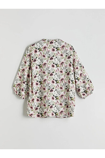LC Waikiki Lcw Grace Ecru Leak Neck Floral Women's Blouse