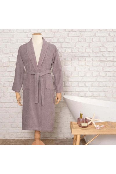 Karaca Home Daily Soft Gray 100% Cotton Men's Bathrobe L/XL