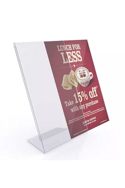 Bestekran Vertical A5 L-Type 15X21 cm Transparent Plexi Foil Holder Menu Brochure Label Photo Holder Album