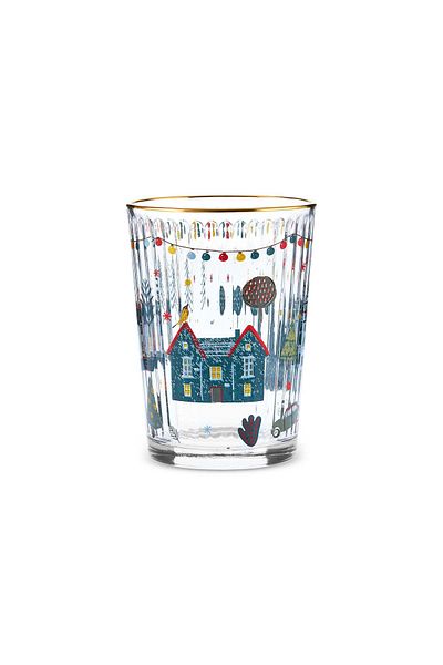 Karaca Home Anul Nou Crăciun Set pahare din sticlă pentru pui, 6 piese, 500 ml, multi