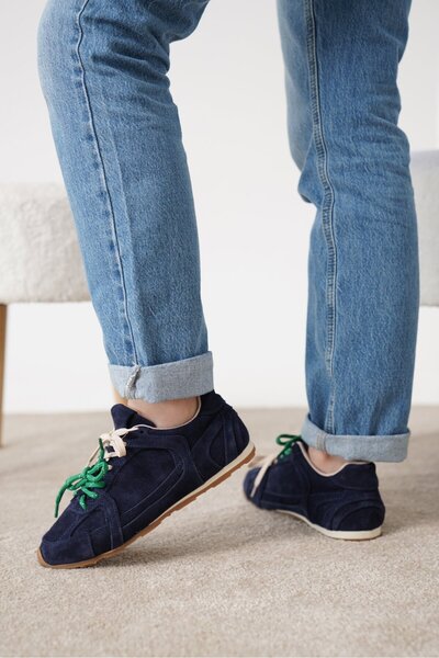 luuq shoes Glow Genuine Leather Suede Double Laced Colorful Sneaker Sports Shoes