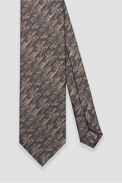 Abbate Beige Abstract Pattern Tie