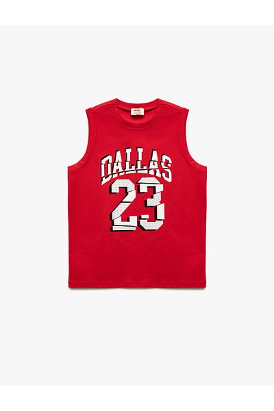 Koton Printed Crew Neck Sleeveless Cotton Undershirt