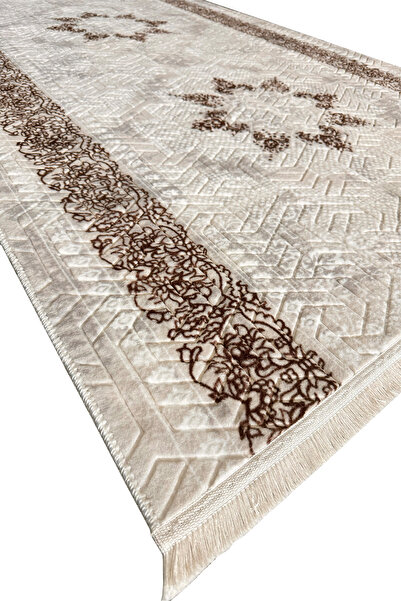 trivago halı Yıkanabilir Merinos Saçaklı Elegans Göbekli Serisi Oturma Odası ...