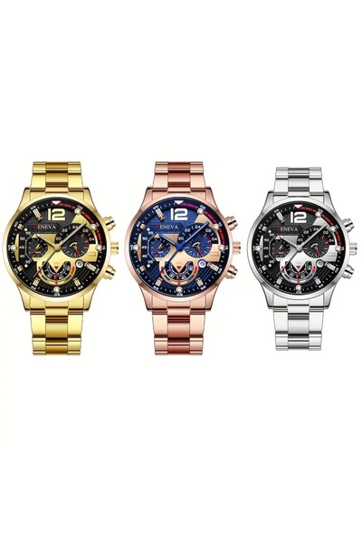 Geneva ERKEK TASARIM ÇELİK KOL SAATİ TAKVİMLİ