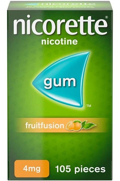 Johnson Nicorette Nicorette Fruitfusion 4mg Gum  Fast-Acting Gum with Pleasant Fruit Flavour 105 Pieces