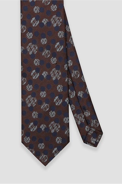 Abbate Round Pattern Brown Tie