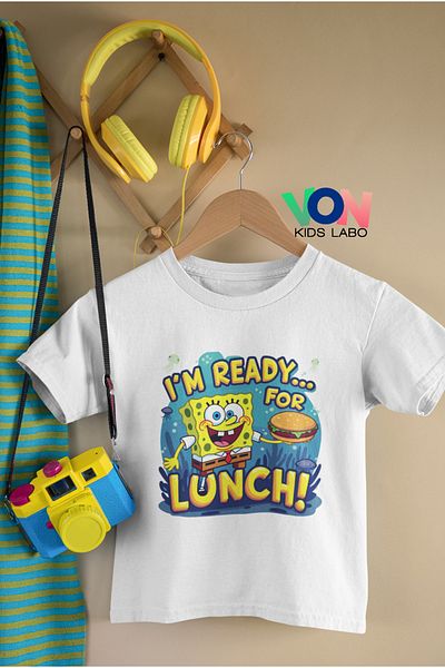 SVART WEAR „Sunt gata să mănânc!” Tricou unisex pentru copii cu tematică SpongeBob - distracție și colorat