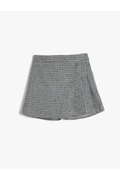 Koton Pleated Detailed Elastic Waist Cotton Blend Shorts Skirt