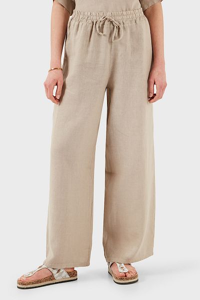 Via Dante Regular Fit Talie normală Pantaloni de in cu picioare largi PANTALONI 4998687