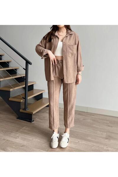 sencicollection Antique Patterned Short Leg Premium Linen Suit