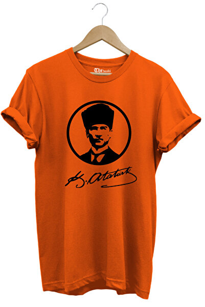 The Baski Ataturk portret i potpis B Štampano 100% pamuk % premium majica