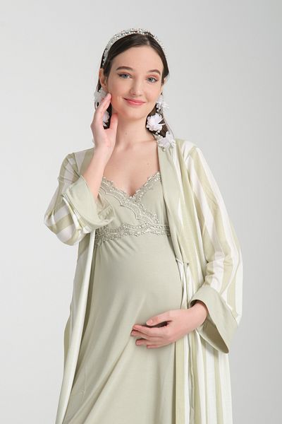Effortt Set de pijamale pentru maternitate pentru maternitate din 2 piese cu caracteristică pentru alăptare – elegant și confortabil