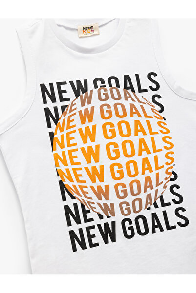 Koton Crew Neck Sleeveless Cotton Printed Undershirt