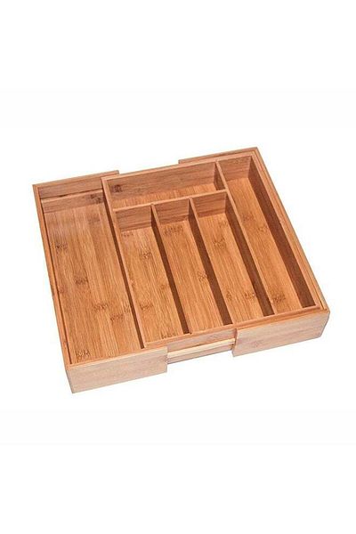 Generic صندوق تخزين من الخيزران بني 35×4.50 سم