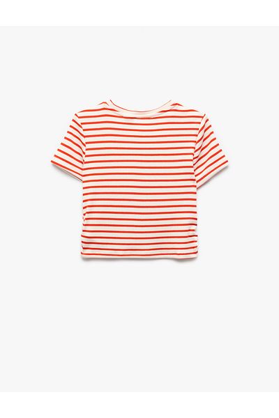 Koton Minnie Mouse Printed Licensed Striped Short Sleeve T-Shirt