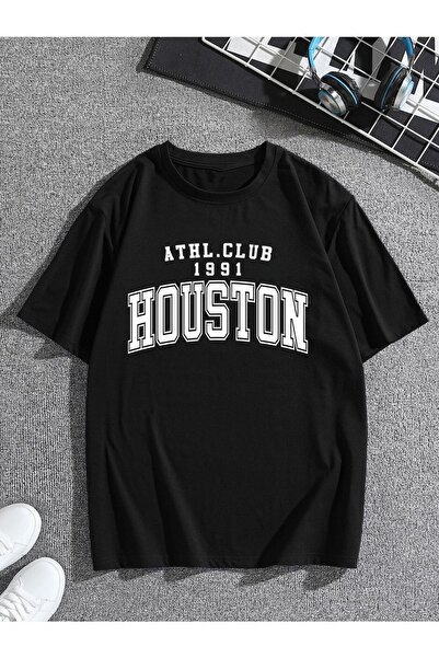 Mythologie Μπλουζάκι Houston 1991 - Μαύρο, εμπριμέ, λαιμόκοψη, υπερμεγέθη, κο...