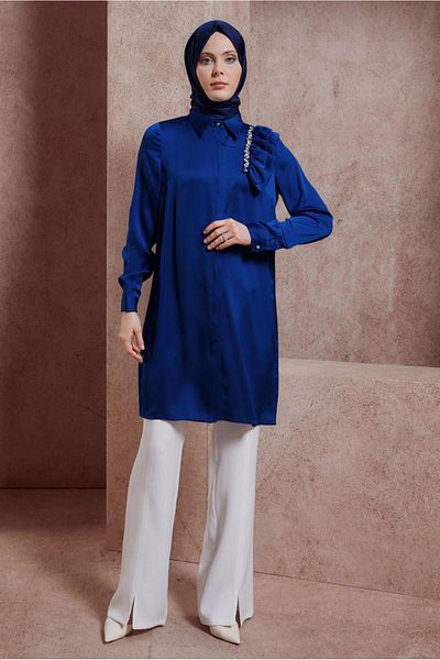 Alvina RIFFIR DETAILED SATIN TUNIC 43868